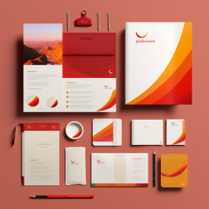 Visual identity for a yellow and red logo with — Orca Media