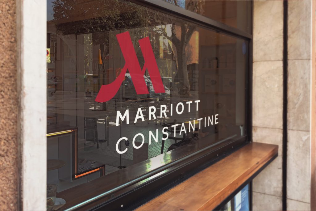 Habillage vitrine Marriott