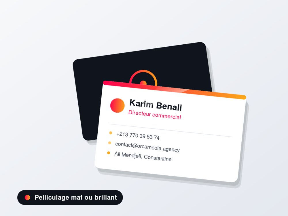 Carte pelliculée recto — Orca Media