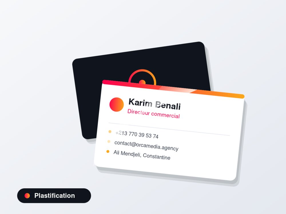 Carte plastifiée recto/verso — Orca Media